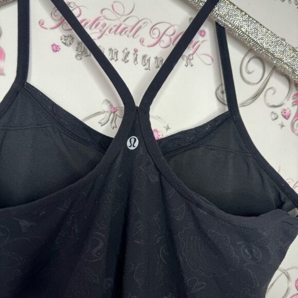 Lululemon tank top seashell π beach ocean theme black with mesh chest accent - Picture 4 of 6